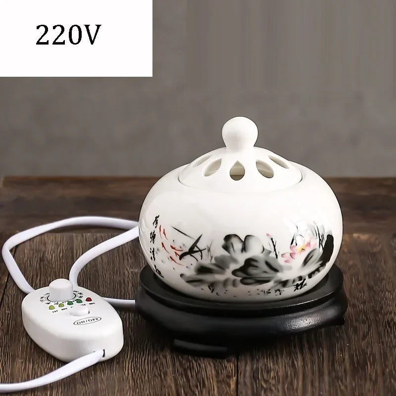 YXY Electronic Incense Burner with Timing 110V/220V Essential Oil Lamps Sandalwood OUD Ceramic Stove Aroma Home Office Yoga