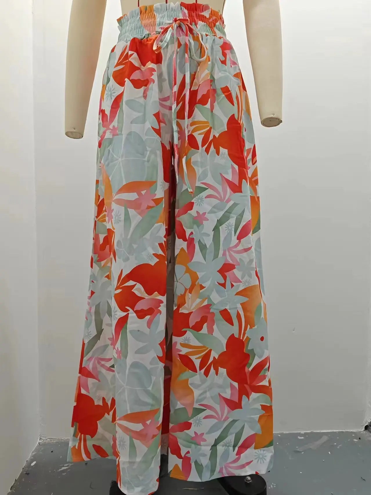 Women's Boho Pant Casual High Waist Loose Sweatpants Trousers Capris Wide Leg Pants Skirt Fashion Women Clothes Pantalones Mujer