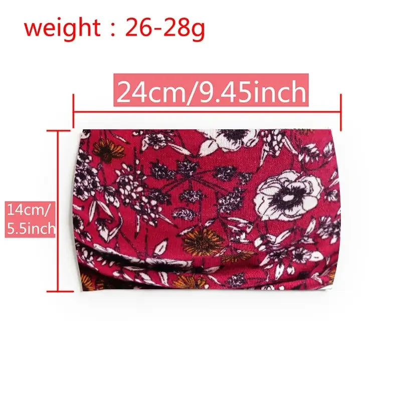 Bohemian Style Elastic Hair Bands Yoga Headband Women Headwear Print Vintage Cross Unisex Scrunchies Hair Accessories