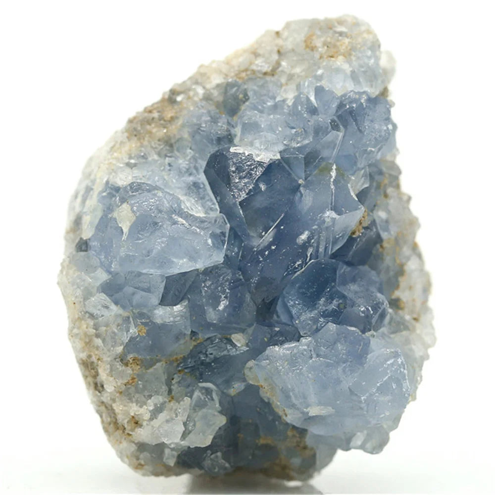 Natural Beautiful Madagascar Druzy Cluster Celestite Crystal Raw Sky Blue Geode Rough Mineral Specimen