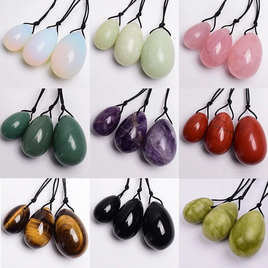 3 PCS Natural Jade Stone Yoni Egg Set Massage Vaginal Balls Muscle Kegel Exercise Women Tightening Crystal Ball  Kegel Exerciser