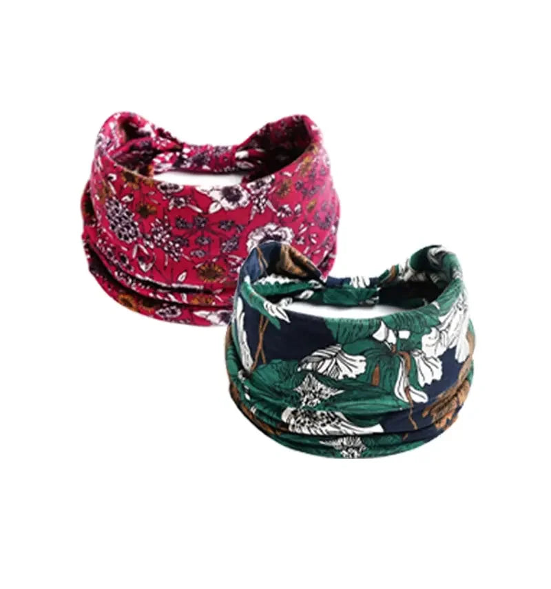 Bohemian Style Elastic Hair Bands Yoga Headband Women Headwear Print Vintage Cross Unisex Scrunchies Hair Accessories