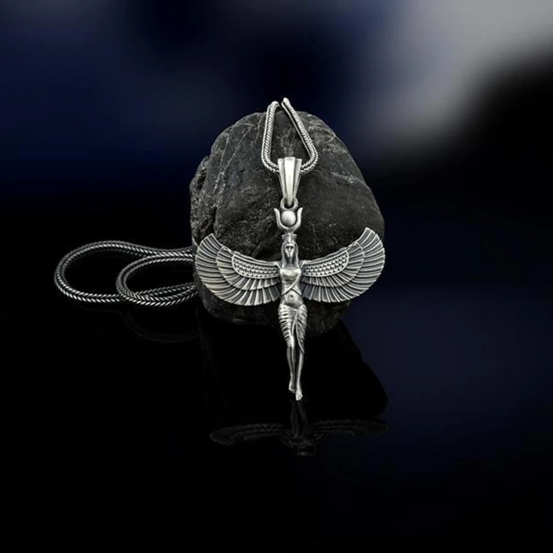 Egyptian Goddess Isis Choker Necklace Ancient Egypt God Collar Necklaces Fashion Neck Collars Silver Color Chains Souvenir Gift
