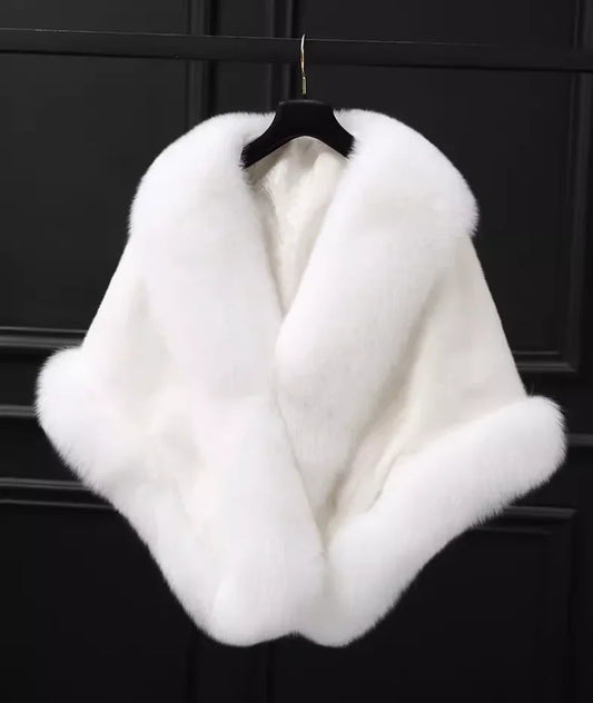 Luxury Faux Fur Scarf Cape Winter Warm Bolero Bridal  Poncho Elegant Soft  Mink Female Wedding Cloak  Jacket E162