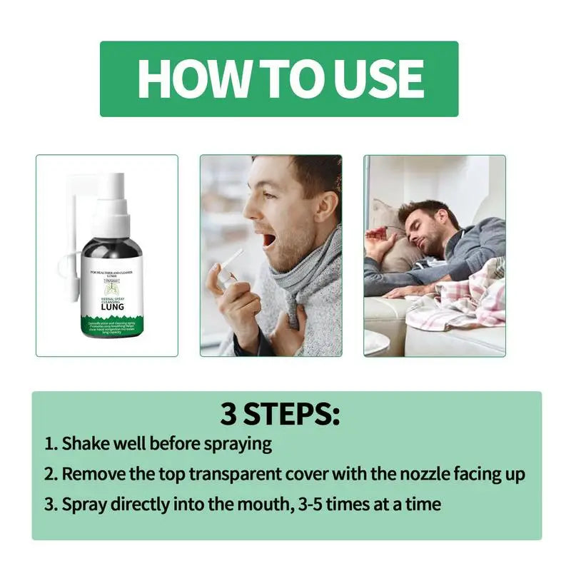 Oral Spray Relieves Throat Sinus Pressure Relief Spray Herbal Spray Cleansing Lung Relieve Nasal Discomfort 20ml Small Capacity