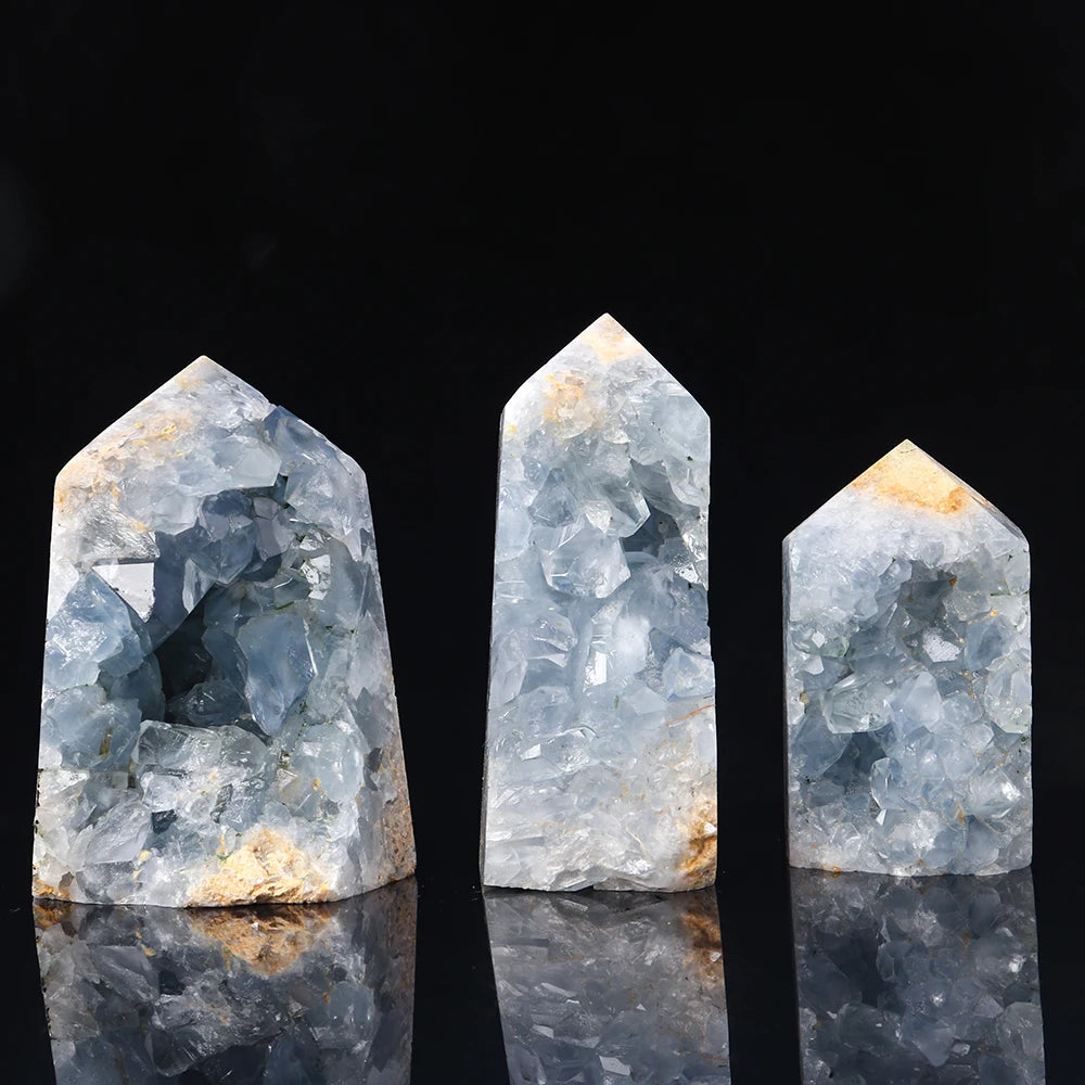 Mineraali 300-1500g Natural Blue Celestite Crystal Druzy Cluster Home Decor Irregular Healing Specimen Stone for Teaching Dreams