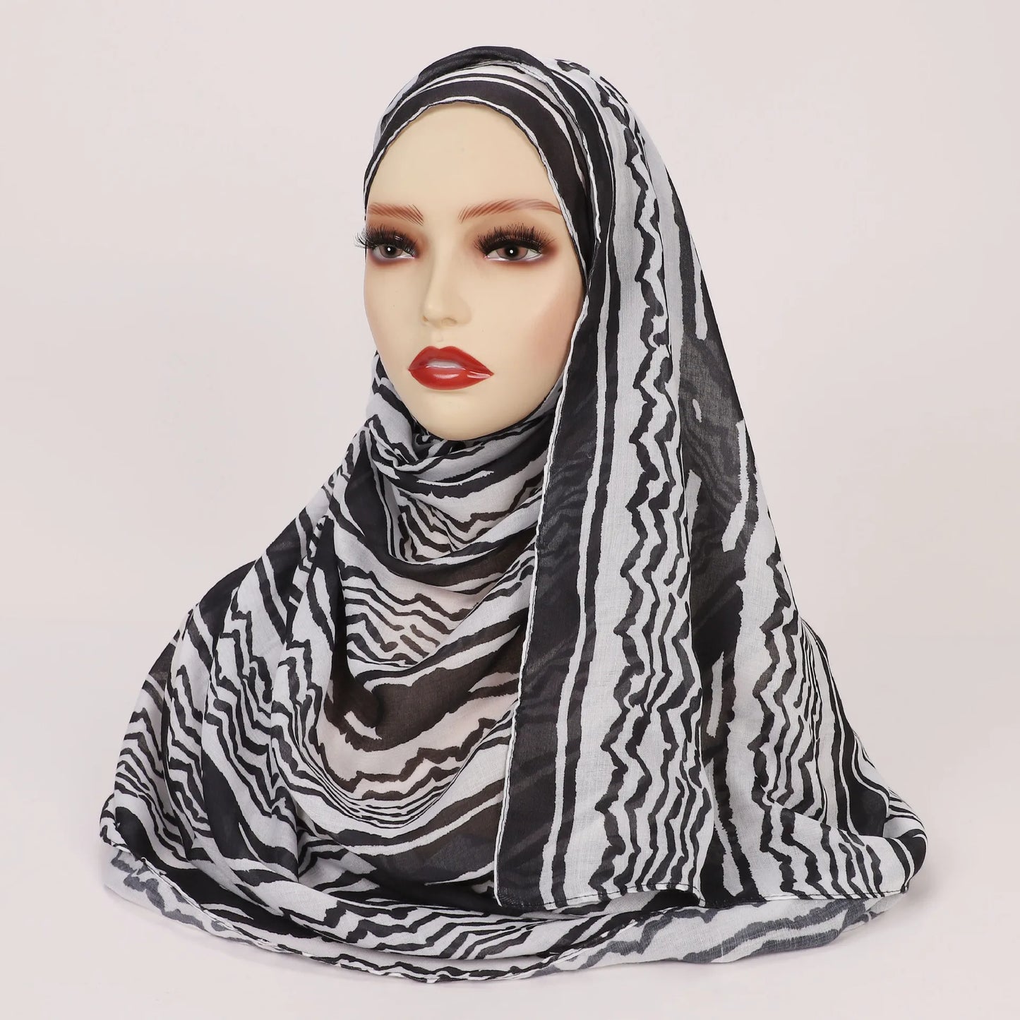 1Pcs Islam Ramadan Watercolor Print Hijab Women Bohemian Soft Muslim Hijabs Foulard Femme Shawl Wrap Scarf Headscarf