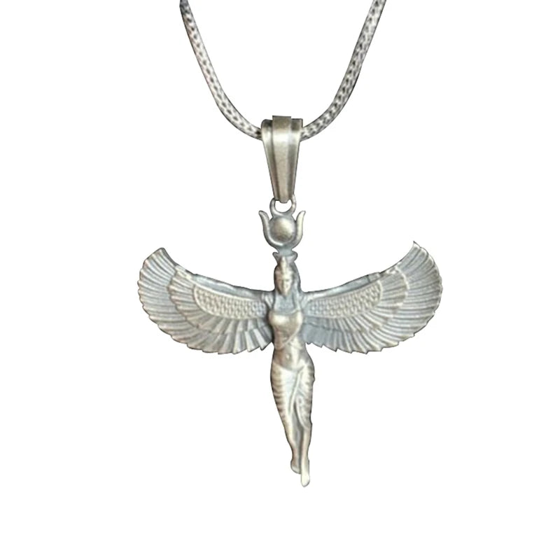 Egyptian Goddess Isis Choker Necklace Ancient Egypt God Collar Necklaces Fashion Neck Collars Silver Color Chains Souvenir Gift