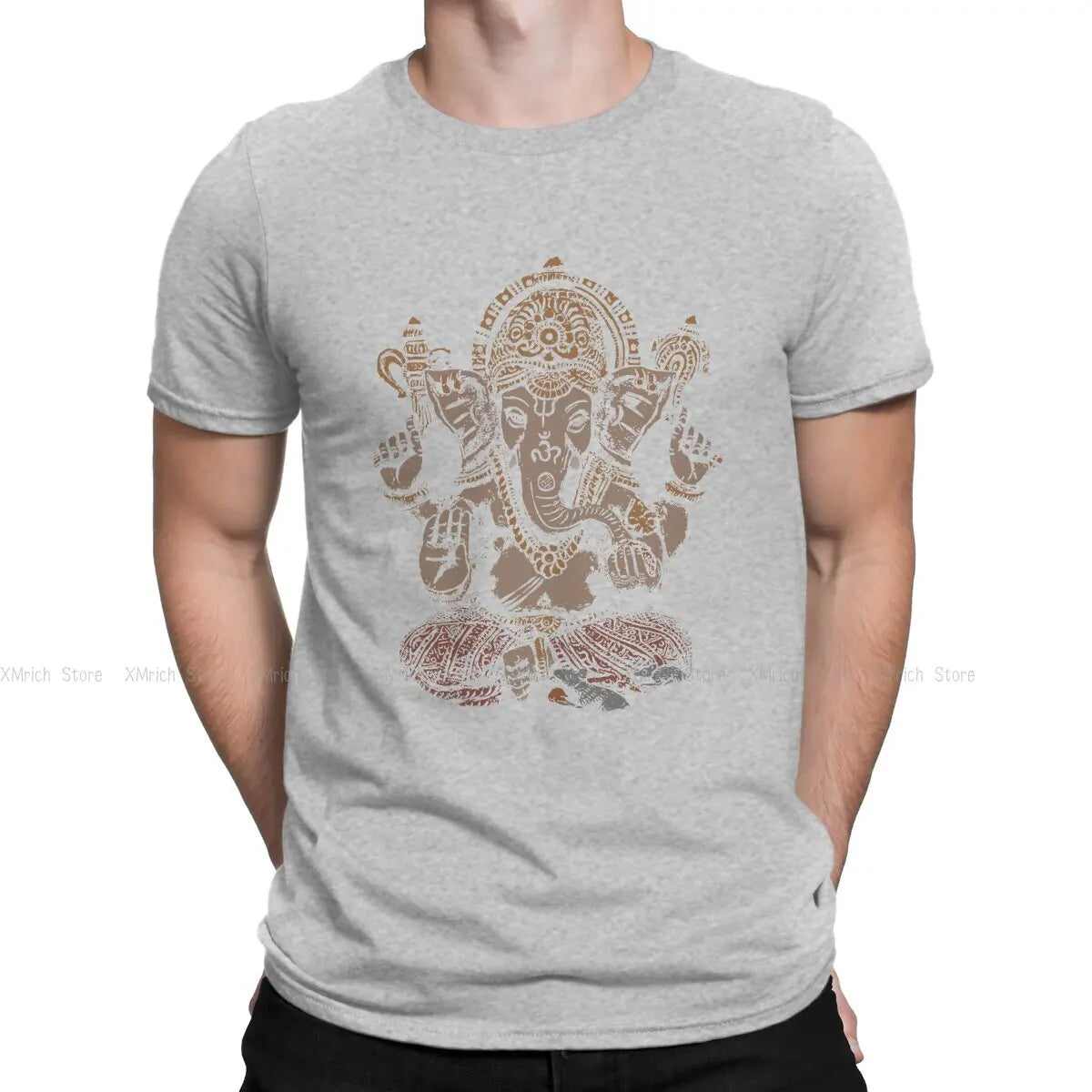 Men's T-Shirts Ganesha 3D Novelty Cotton Tees Short Sleeve Shiva Hindu God India Lingam T Shirts Round Neck Clothes Summer