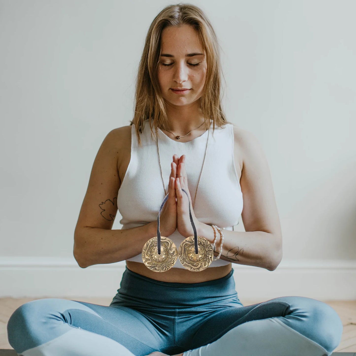 Pure Copper Bell Meditation Cymbal Bells for Religious Ceremony Yoga Cymbals Percussion Instrument Ring Chime