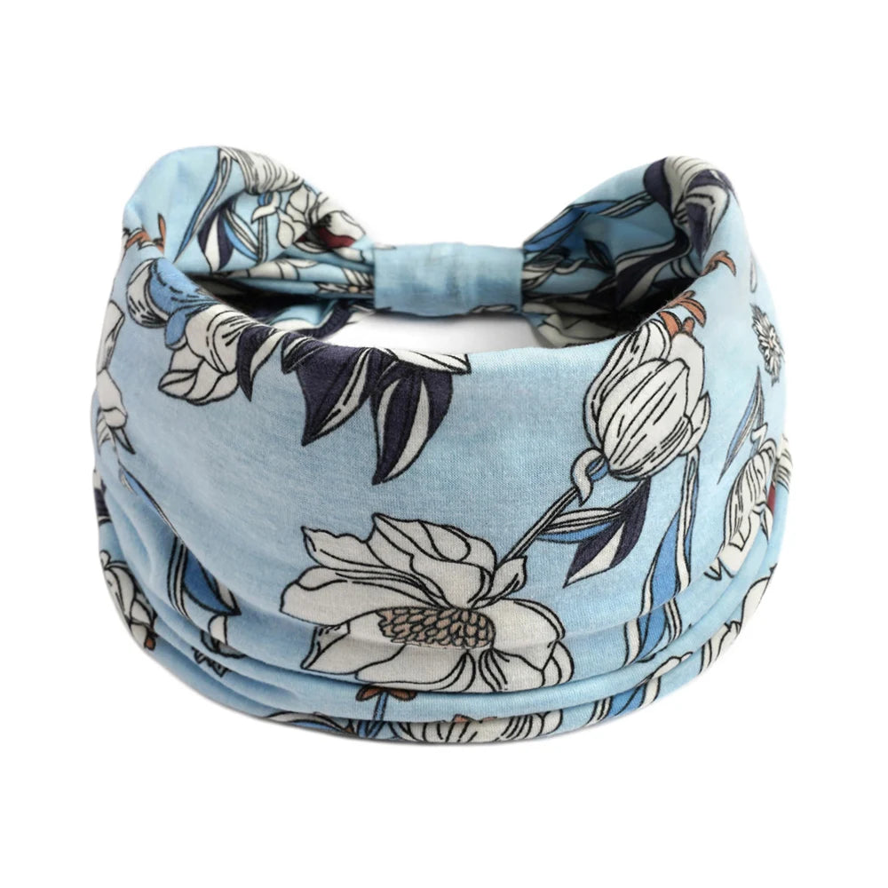Bohemian Style Elastic Hair Bands Yoga Headband Women Headwear Print Vintage Cross Unisex Scrunchies Hair Accessories