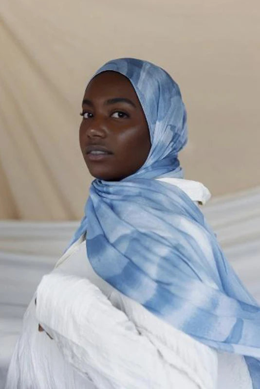 1Pcs Islam Ramadan Watercolor Print Hijab Women Bohemian Soft Muslim Hijabs Foulard Femme Shawl Wrap Scarf Headscarf