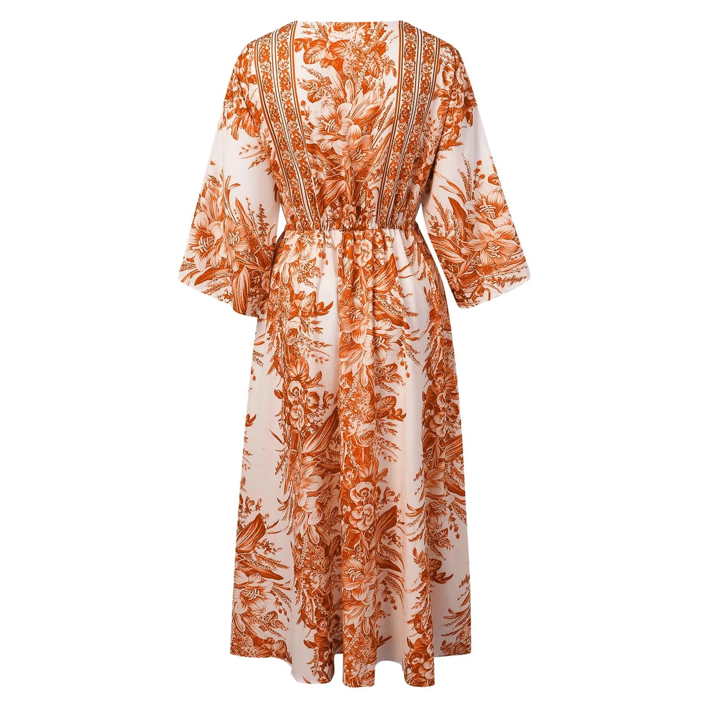 Dresses For Women 2024 Wedding Guest Boho Print Half Sleeve Dress Women Fashion Japanese Kimono Cardigan Vintage Woman Clothing