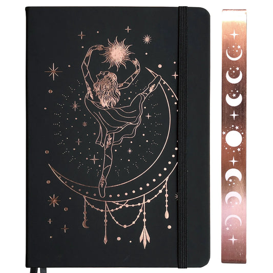 My Girl Dance 180GSM Bamboo Paper Bullet Dotted Journal Dot Grid Notebook ROSE GOLD Edges And Engrave MOONS BUJO Lovers
