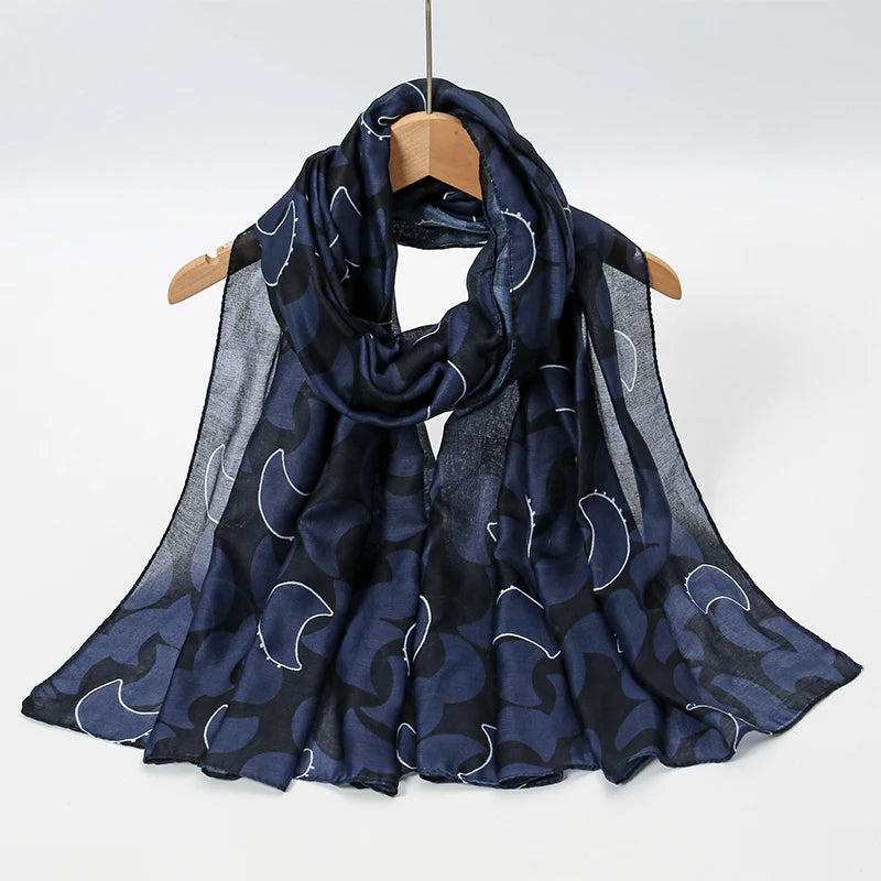 1Pcs Islam Ramadan Watercolor Print Hijab Women Bohemian Soft Muslim Hijabs Foulard Femme Shawl Wrap Scarf Headscarf