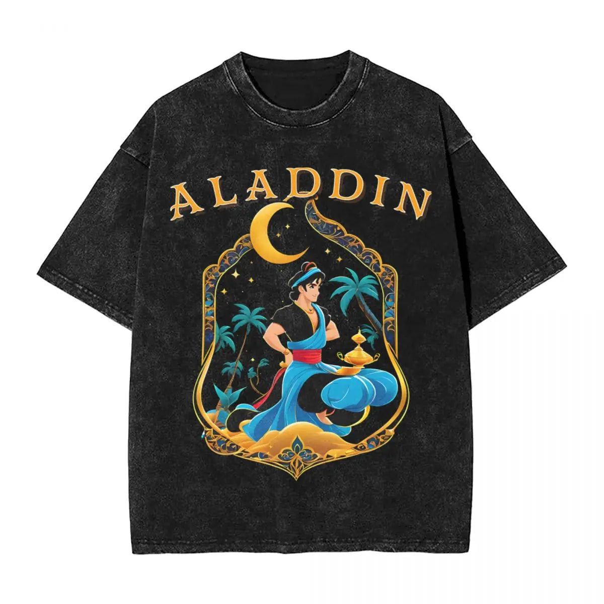Funny Arabian Aladdin T-Shirts Men Round Collar Cotton T Shirt Aladdin Short Sleeve Tees New Arrival Clothes