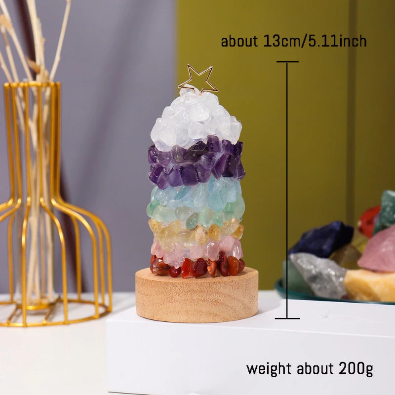 Creative Handmade Natural Colorful Crystal Gravels Night Light Amethyst Clear Quartz Cute Christmas Kids Gift Bedroom Decoration
