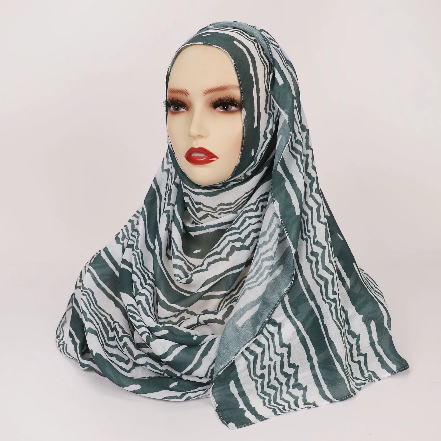 1Pcs Islam Ramadan Watercolor Print Hijab Women Bohemian Soft Muslim Hijabs Foulard Femme Shawl Wrap Scarf Headscarf