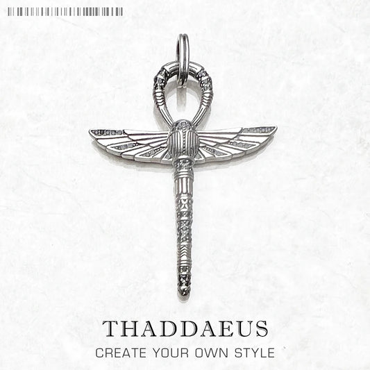Pendant Cross Of Life Ankh With Scarab Fashion Ethnic Jewelry Europe 925 Sterling Silver Bijoux Gift For Woman & Men