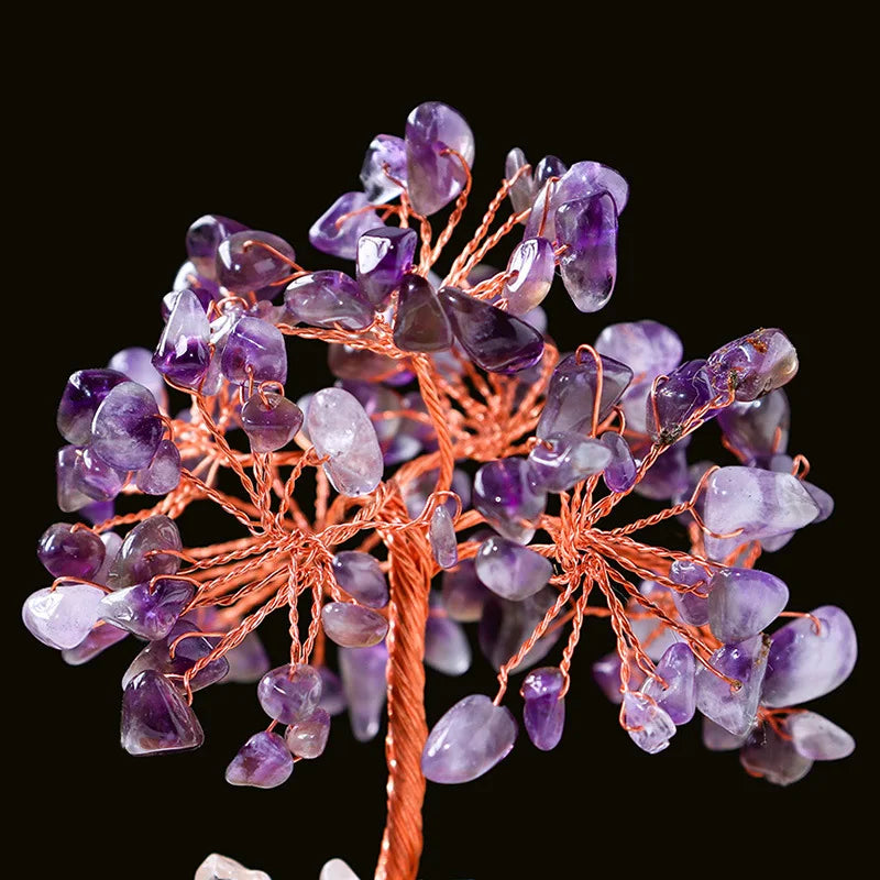 Natural Energy Amethyst Tree Night Light Holder Lrregular Room Decoration Healing Ornament Collection Headlamp Reiki Gift