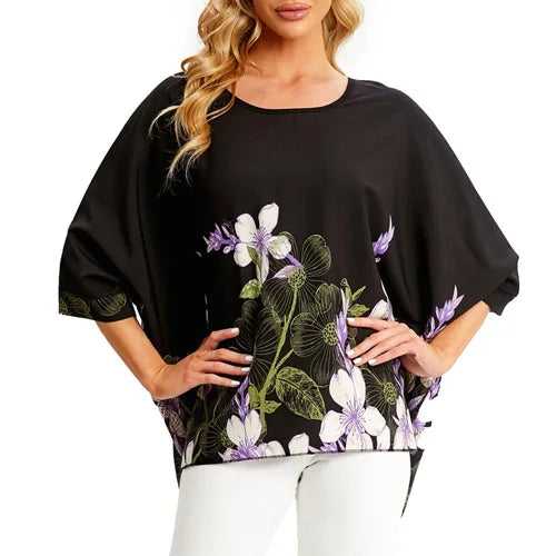 BHflutter Blouse Plus Size 2022 New Batwing Casual Summer Blouse Women Boho Chiffon Shirt Top Shirt Women