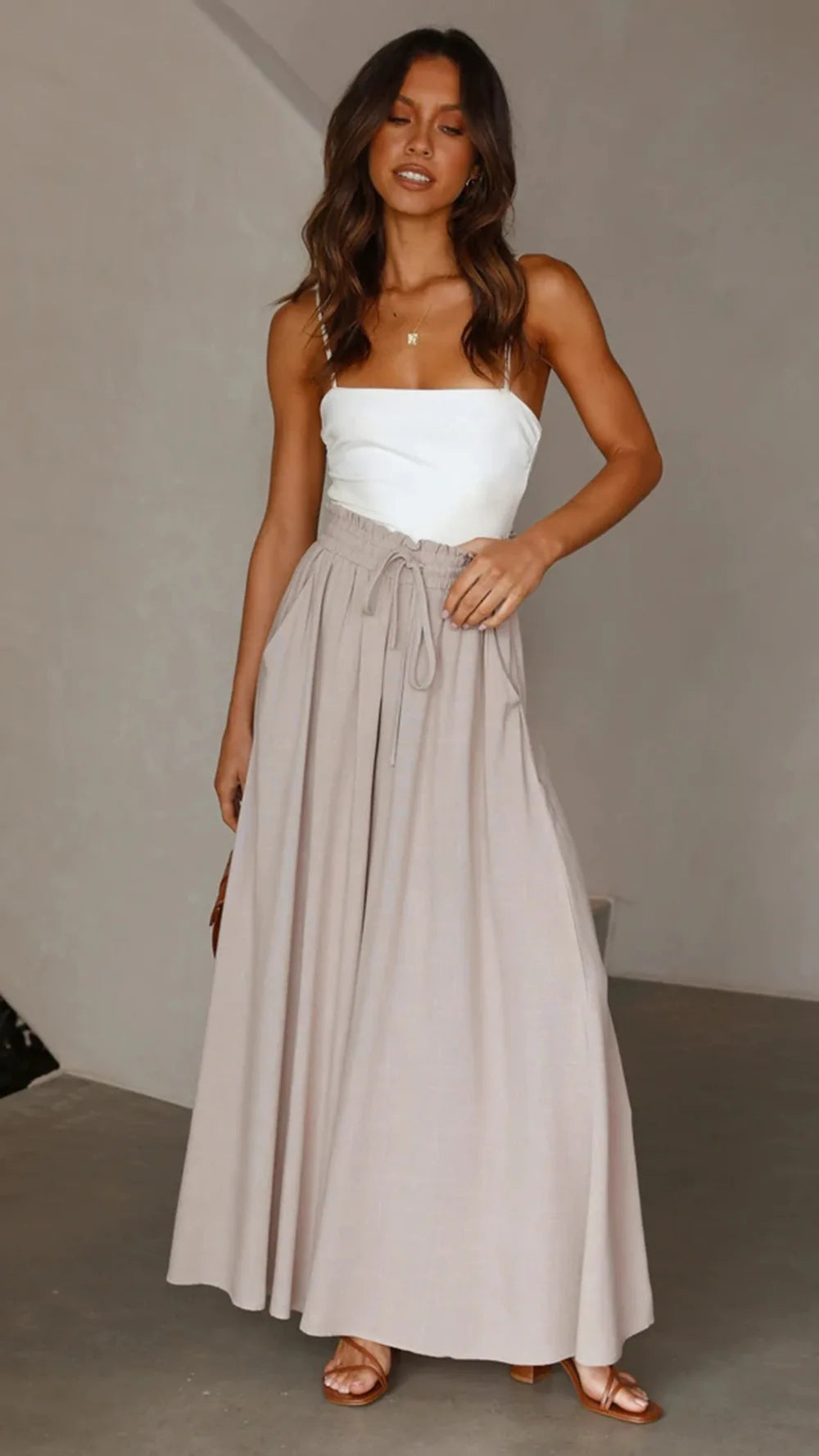 Women's Boho Pant Casual High Waist Loose Sweatpants Trousers Capris Wide Leg Pants Skirt Fashion Women Clothes Pantalones Mujer