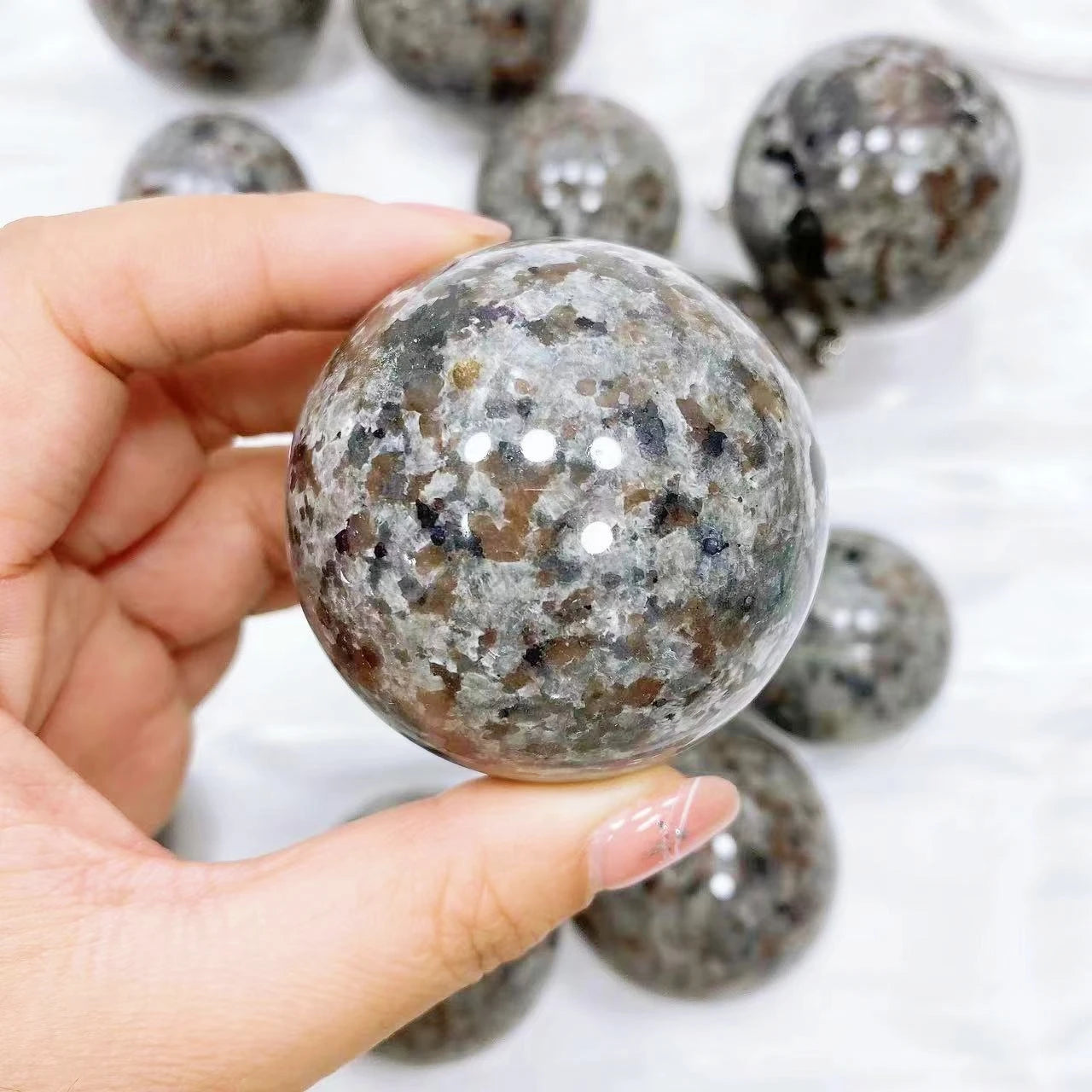 Natural Yooperlite Sphere Crystal Stone Powerful Chakra Ball Energy Wicca Flame Stone Reiki Healing Spiritual Witchcraft Gift