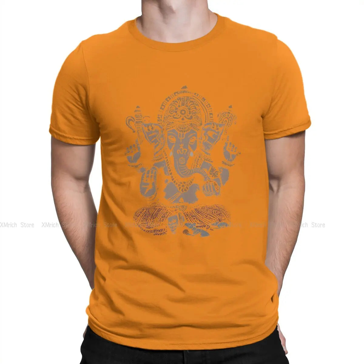Men's T-Shirts Ganesha 3D Novelty Cotton Tees Short Sleeve Shiva Hindu God India Lingam T Shirts Round Neck Clothes Summer