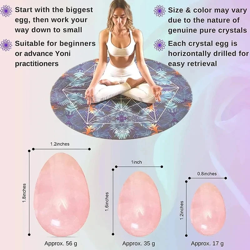 3pc/4pc Yoni Egg Women Kege Exercise Ball Set Natural Jade Stone Yoni Wand Train Pelvic Muscles Vaginal Massage Wellness Health