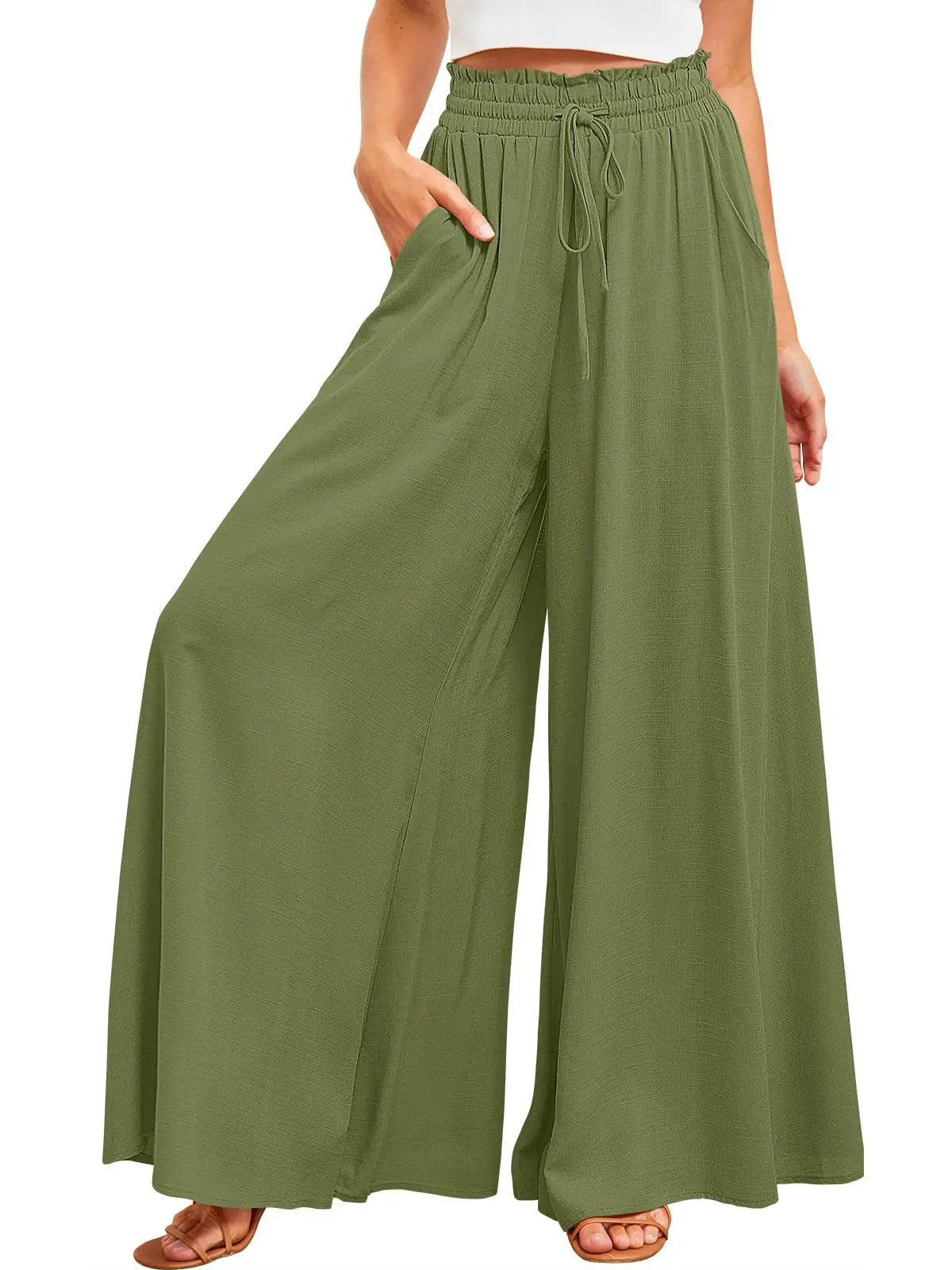Women's Boho Pant Casual High Waist Loose Sweatpants Trousers Capris Wide Leg Pants Skirt Fashion Women Clothes Pantalones Mujer