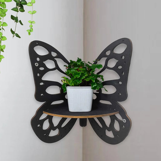 Butterfly Corner Shelf Boho Wall Shelves Book Storage Butterfly Wall Hanging Shelf for Cafe Bathroom Office Bedroom Kitchen