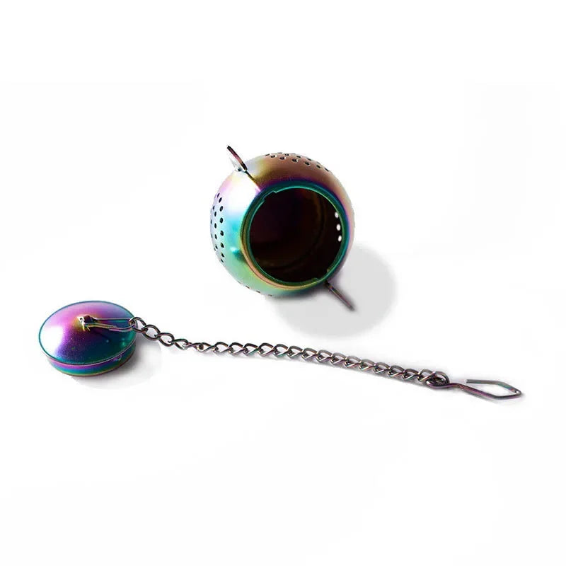 Metal Tea strainer Teapot Shape Loose Tea Infuser Stainless Steel Leaf Tea Maker Strainer Chain Drip Tray Herbal Spice Filter