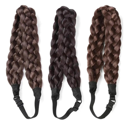Synthetic Wig Twist Hair Band Boho Locks Wig Headband Women Boho Plait Braid Hair Band Headbands For Hair Woman Accessories