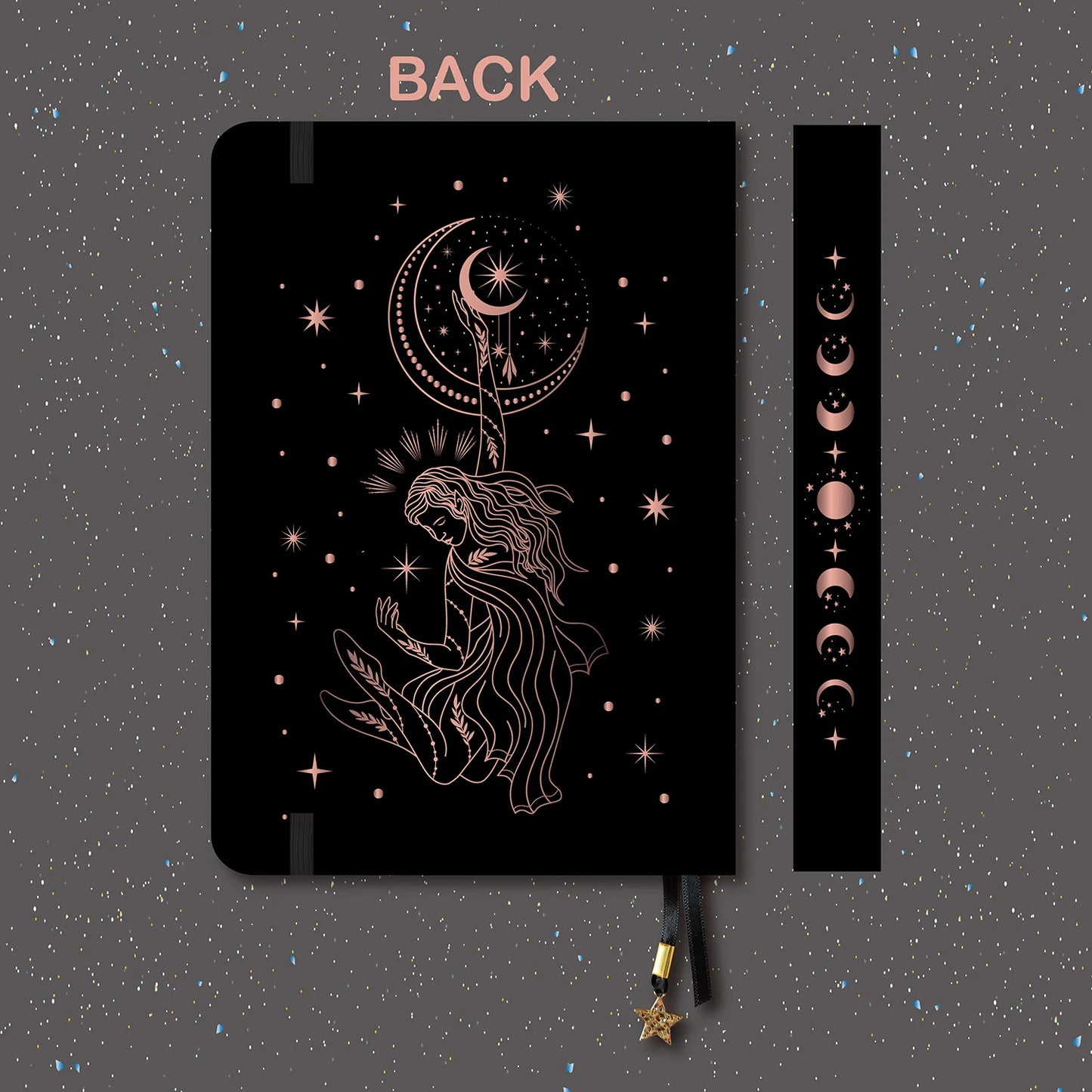 My Girl Dance 180GSM Bamboo Paper Bullet Dotted Journal Dot Grid Notebook ROSE GOLD Edges And Engrave MOONS BUJO Lovers