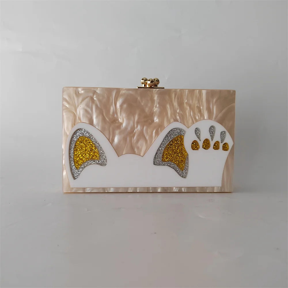 Cartoon Pearl Nude White Female Mini  Wallet Brand Women Acrylic Evening Bag Wedding Party Clutch Purse Prom Casual Box Handbag