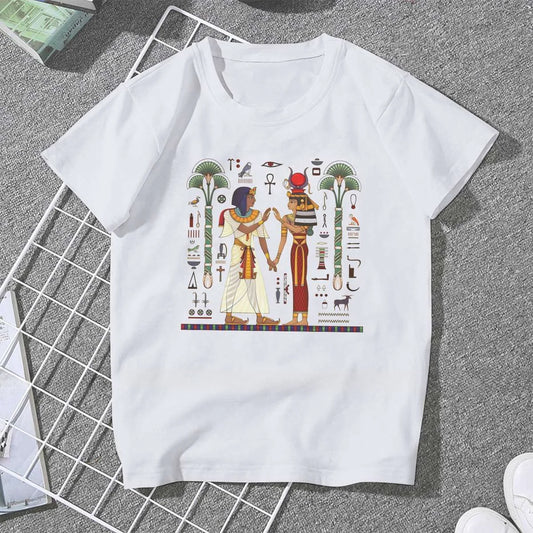 Hieroglyph Symbolancient Culture Sing Symbo Fene Clothes Egyptian Ancient Egypt T-shirt Goth Vintage Female Top Informal
