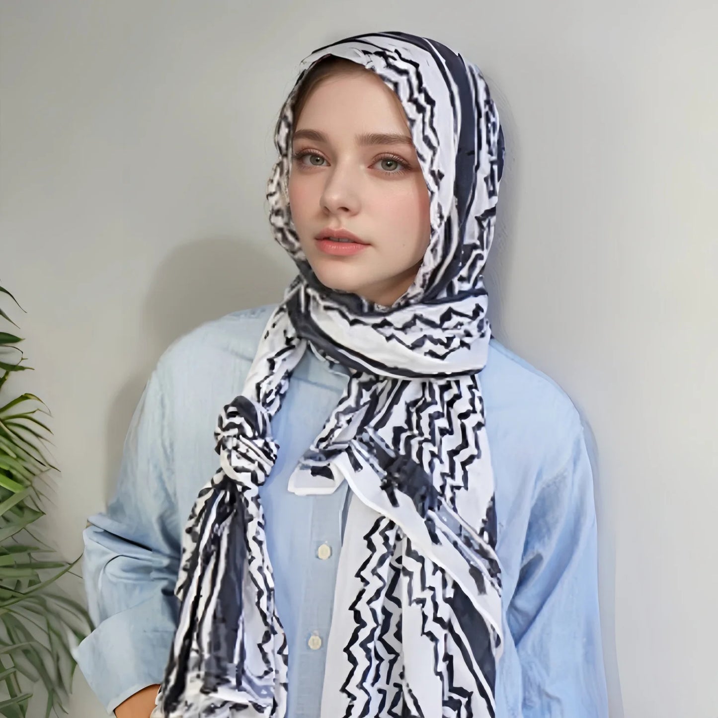 1Pcs Islam Ramadan Watercolor Print Hijab Women Bohemian Soft Muslim Hijabs Foulard Femme Shawl Wrap Scarf Headscarf