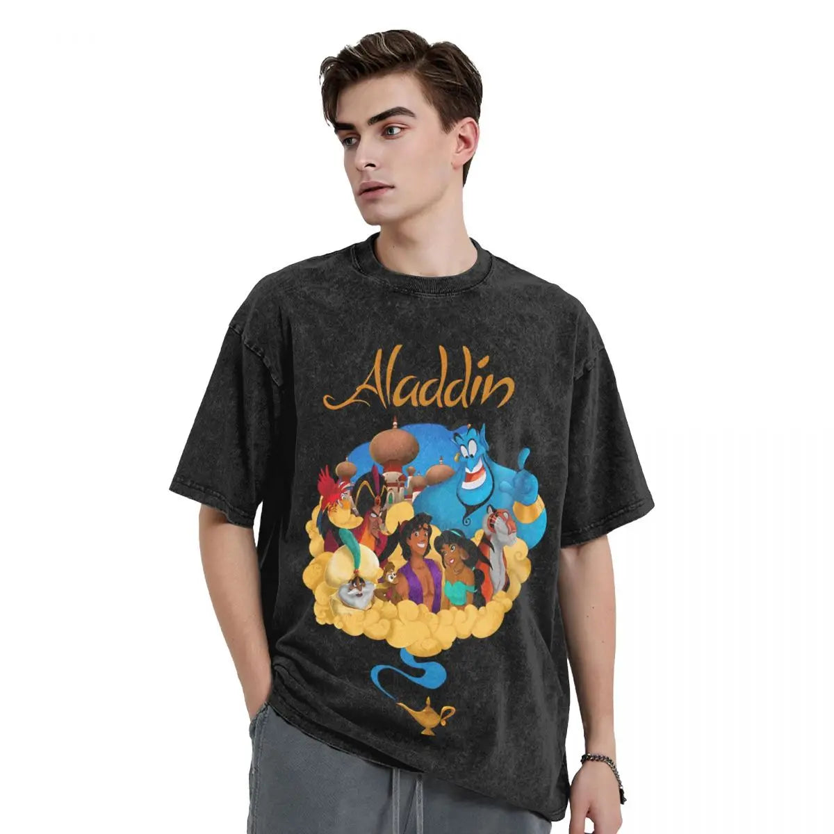 Funny Arabian Aladdin T-Shirts Men Round Collar Cotton T Shirt Aladdin Short Sleeve Tees New Arrival Clothes