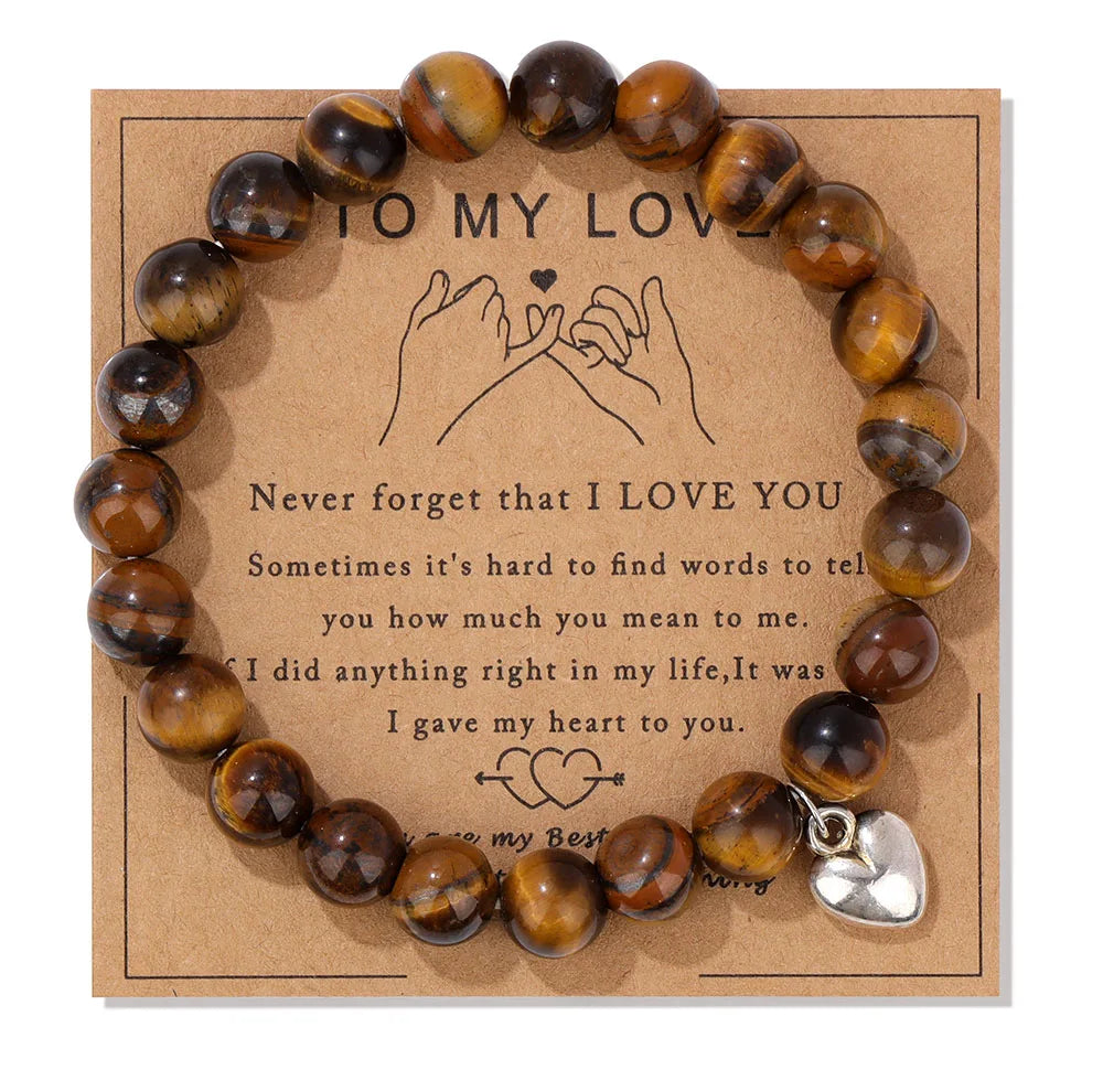 Fashion Tiger Eye Beaded Bracelet Natural Stone Stretch Bracelet With Different Blessings Women Men Protection Spiritual Jewelry
