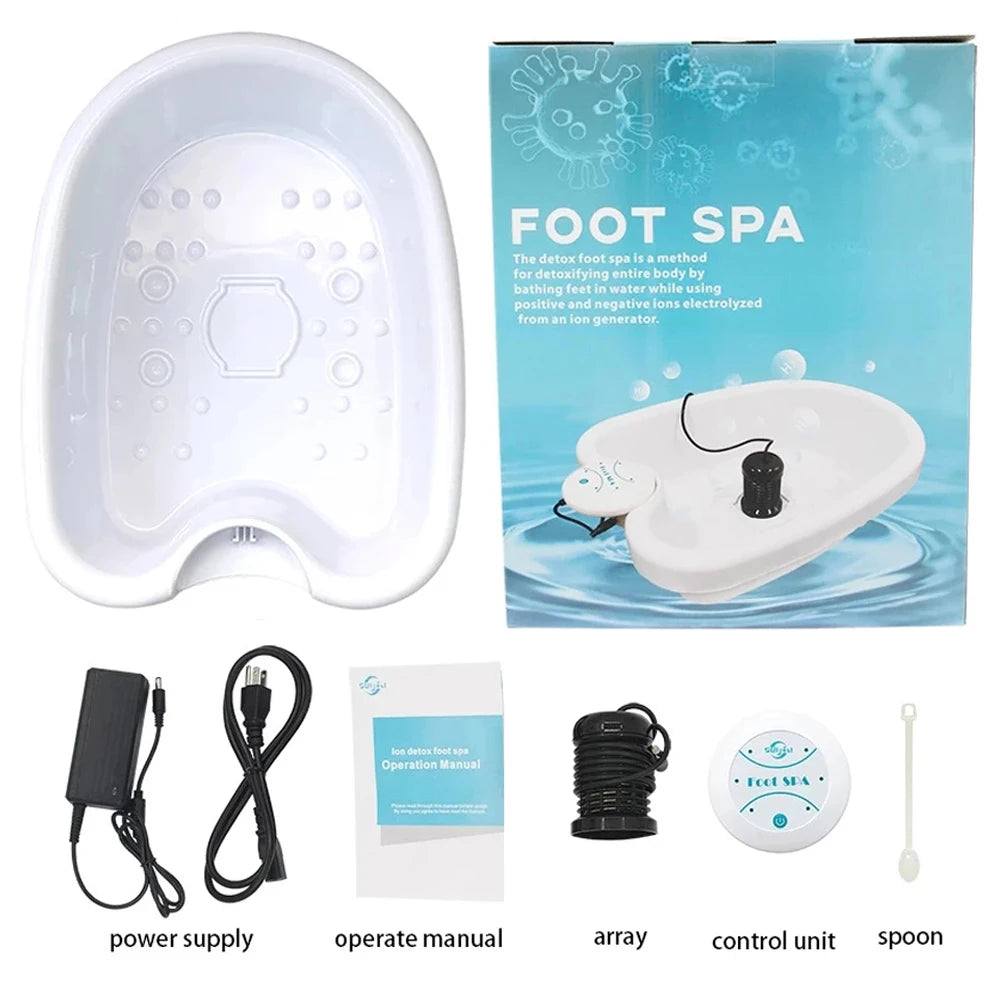 Detox Ionic Cleanse Foot Spa Bath Massager Machines Vibrating Electric Mini FootBath Whirlpool Care Arrays Aqua Health Therapy