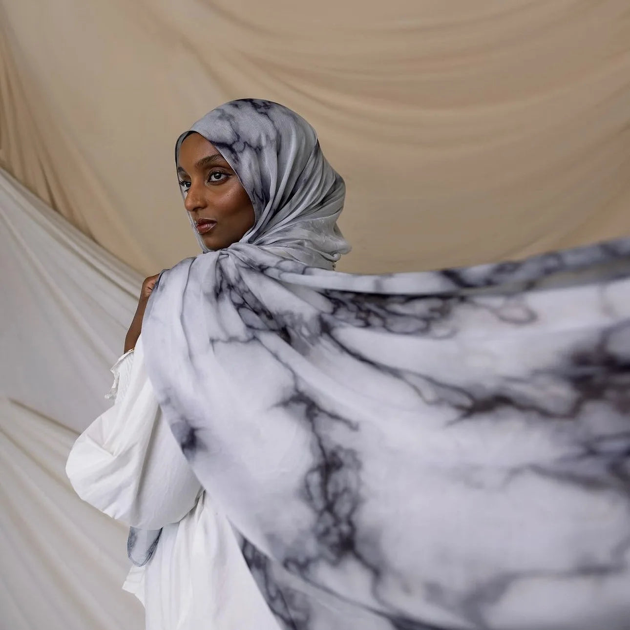 1Pcs Islam Ramadan Watercolor Print Hijab Women Bohemian Soft Muslim Hijabs Foulard Femme Shawl Wrap Scarf Headscarf