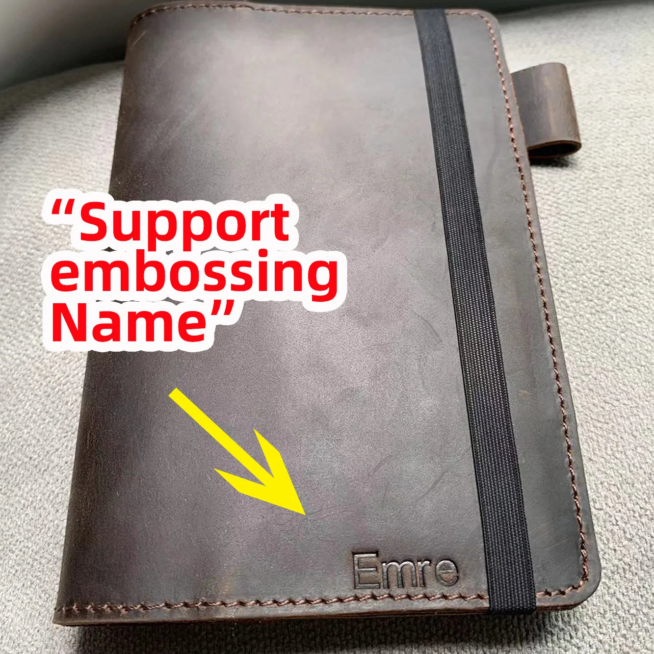 Genuine Leather Cover Notebook Pocket Journal Travel Field Book With Pen Folder Rope Design