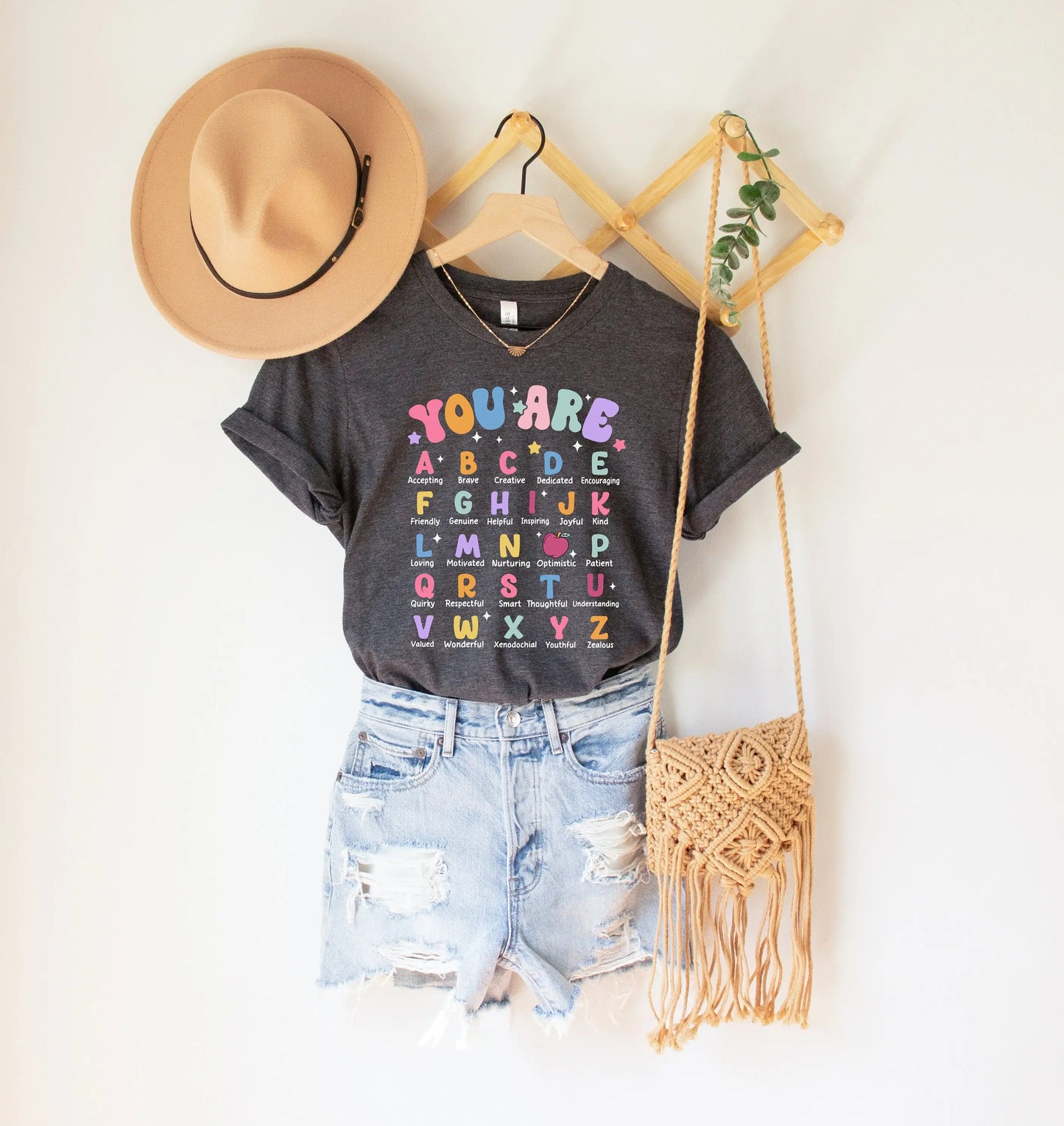 You Are Alphabet Teacher School T Shirt Affirmation Back To Appreciation S