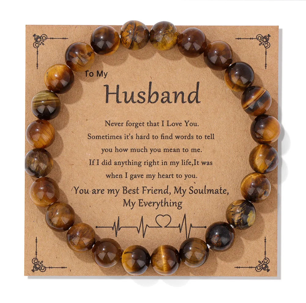 Fashion Tiger Eye Beaded Bracelet Natural Stone Stretch Bracelet With Different Blessings Women Men Protection Spiritual Jewelry