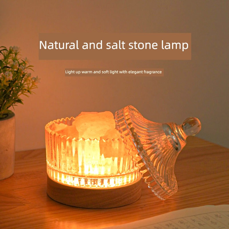 Himalaya Crystal Salt Light Desktop Atmosphere Small Night Lamp Aromatherapy Gift Bedroom Sleep Lamp Table Lamp Soft Light Mood