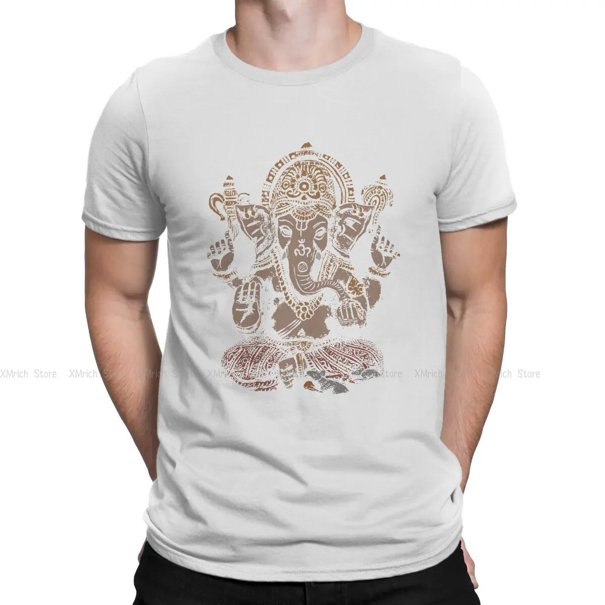 Men's T-Shirts Ganesha 3D Novelty Cotton Tees Short Sleeve Shiva Hindu God India Lingam T Shirts Round Neck Clothes Summer