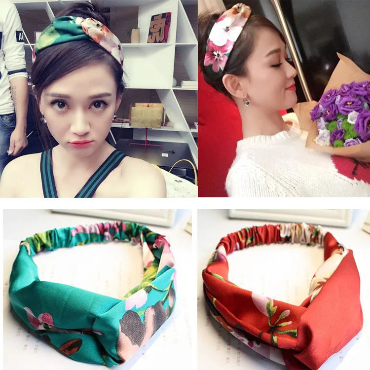 2022 New Fashion Women Summer Style Headbands Bohemian Girl Cross Turban Bandage Bandanas Hairbands Headwear Hair Accessories