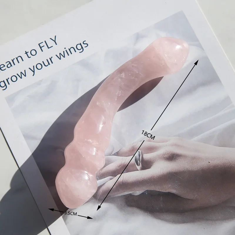 Natural Rose Quartz Yoni Wands Good Quality Pink Crystal Massage Wood Magic Stone Ornament Gift Gemstone Crafts Pleasure Wand