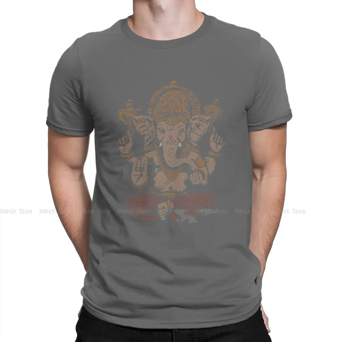 Men's T-Shirts Ganesha 3D Novelty Cotton Tees Short Sleeve Shiva Hindu God India Lingam T Shirts Round Neck Clothes Summer