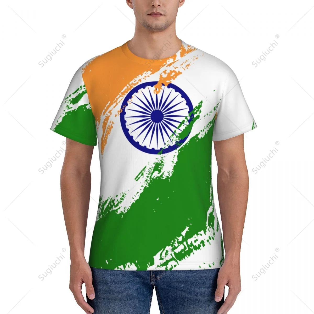 Custom Name Nunber India Flag Color Men Tight Sports T-shirt Women Tees jersey For Soccer Football Fans